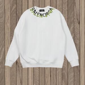 Balenciaga White Crew Neck Sweatshirt
